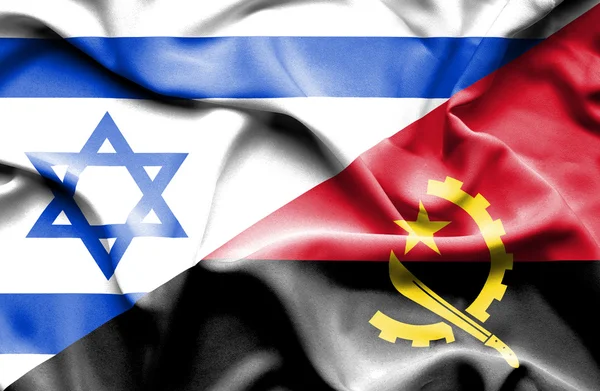 Флаг Анголы и Израиля — стоковое фото