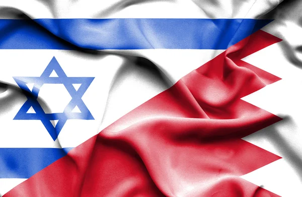 Machać flaga Bahrajnu i Izraela — Zdjęcie stockowe