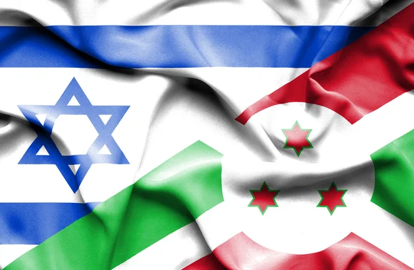 Viftande flagga Burundi och Israel — Stockfoto