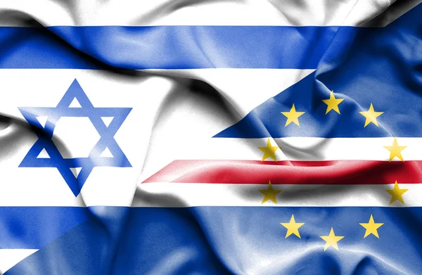 Waving flag of Cape Verde and Israel — Stock Photo, Image