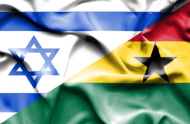 Gana ve İsrail bayrağı sallayarak