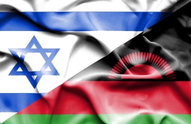 Malavi ve İsrail bayrağı sallayarak