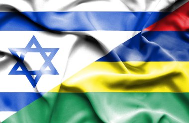 Mauritius ve İsrail bayrağı sallayarak