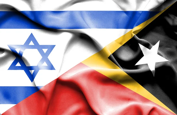 Bandeira acenando de Timor Leste e Israel — Fotografia de Stock