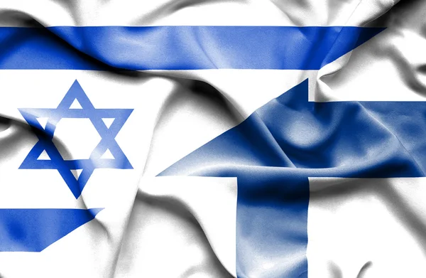 Machać flaga Finlandia i Izrael — Zdjęcie stockowe