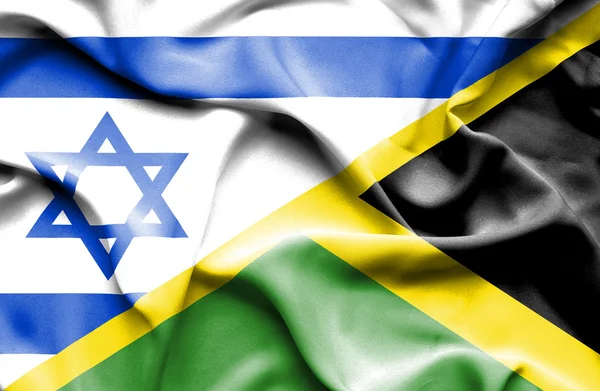 Bandeira acenando de Jamaica e Israel — Fotografia de Stock