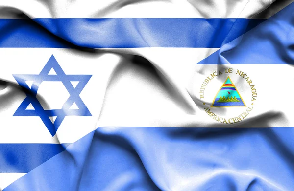 Machać flaga Nikaragui i Izraela — Zdjęcie stockowe