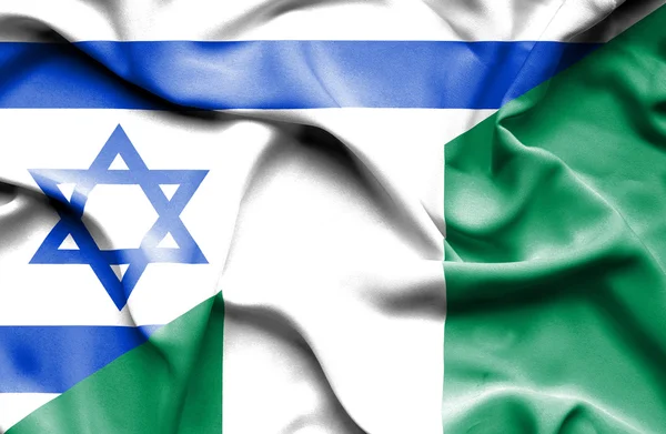 Machać Flaga Nigerii i Izraela — Zdjęcie stockowe