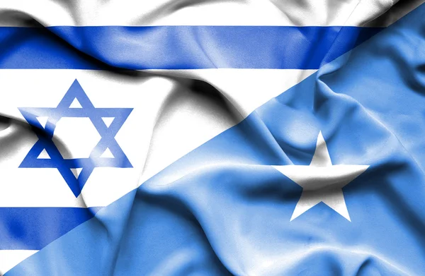 Bandeira ondulada da Somália e de Israel — Fotografia de Stock