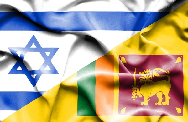 Bandiera sventolante di Sri Lanka e Israele — Foto Stock