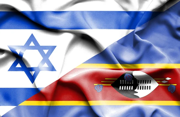 Sventolando bandiera dello Swazliand e di Israele — Foto Stock