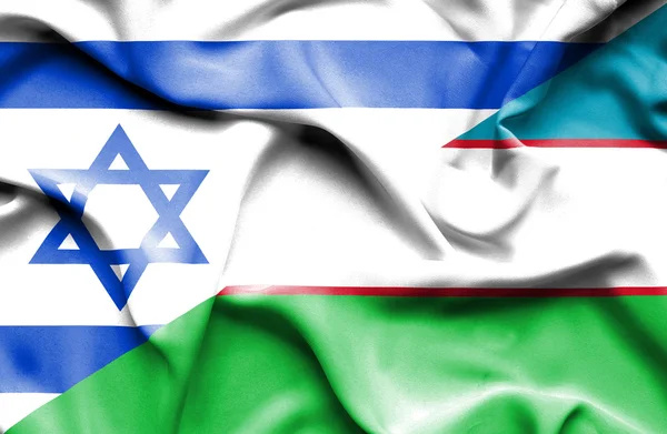 Флаг Узбекистана и Израиля — стоковое фото