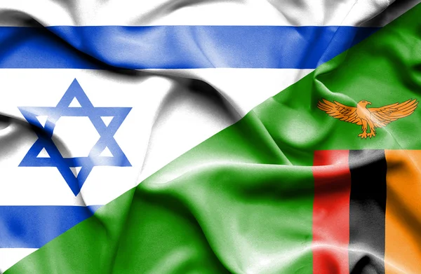 ジンバブエ、イスラエルの旗を振ってください。 — ストック写真