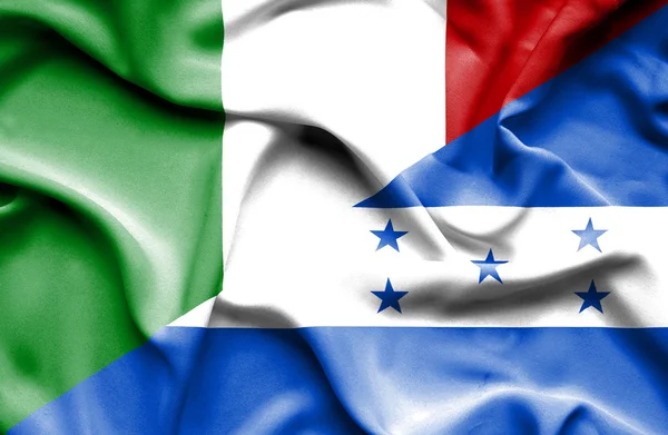 Bandera ondeante de Honduras e Italia —  Fotos de Stock