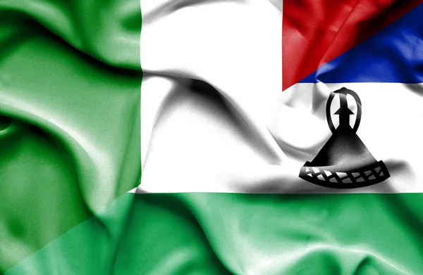 Drapeau du Lesotho et de l'Italie — Photo