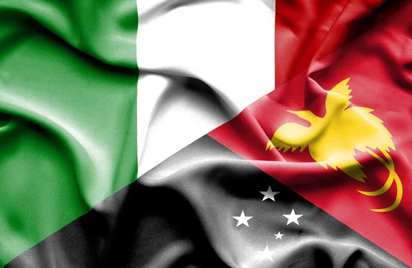 Bandera de Papua Nueva Guinea Italia — Foto de Stock