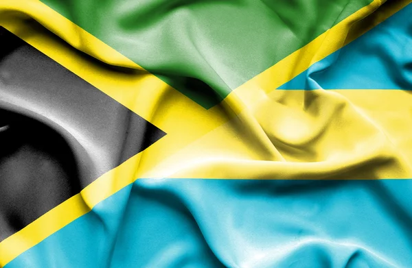 Viftande flagga Bahamas och Jamaica — Stockfoto