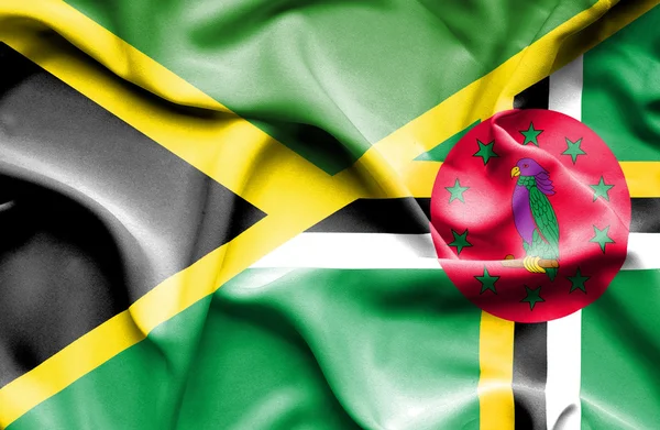 Флаг Доминики и Ямайки — стоковое фото