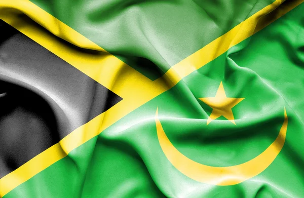 Bandera ondeante de Mauritania y Jamaica — Foto de Stock