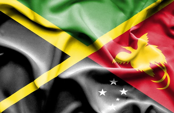 Bandeira acenando de Papua Nova Guiné e Jamaica — Fotografia de Stock