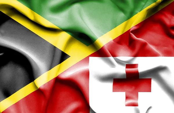 Флаг Тонга и Ямайки — стоковое фото
