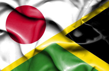 Jamaika ve Japonya bayrağı sallayarak