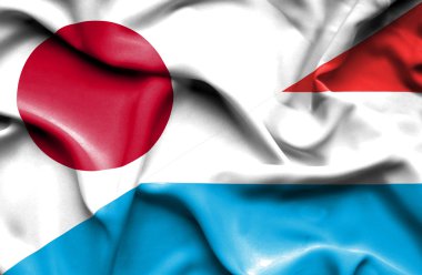 Lüksemburg ve Japonya bayrağı sallayarak