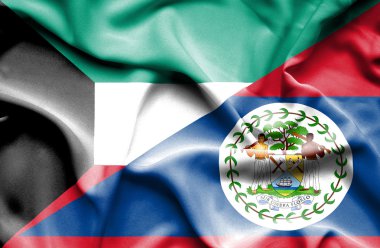 Belize ve Kuveyt bayrağı sallayarak