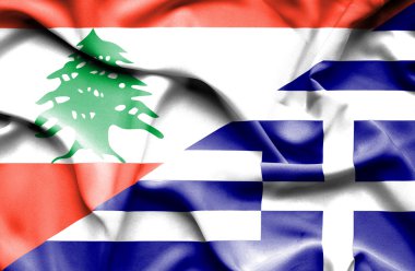 Yunanistan ve Lübnan Bayrağı sallayarak