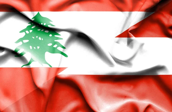 Drapeau de l'Autriche et du Liban — Photo