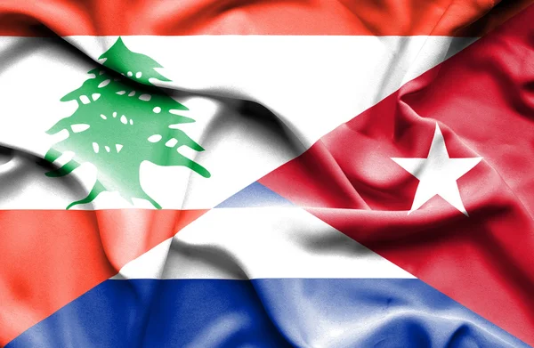 Drapeau de Cuba et du Liban — Photo