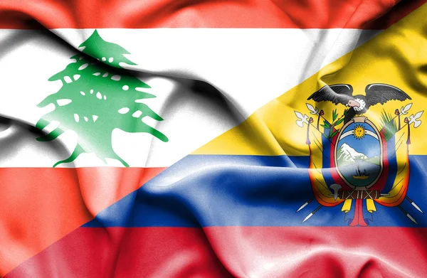 Drapeau de l'Equateur et du Liban — Photo