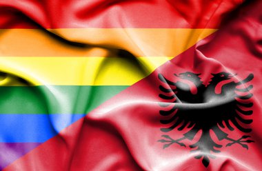 Arnavutluk ve gurur dalgalanan bayrak