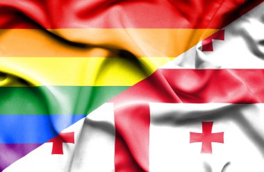 Gürcistan ve Lgbt dalgalanan bayrak