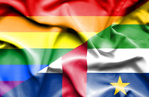Drapeau de la République centrafricaine et LGBT — Photo