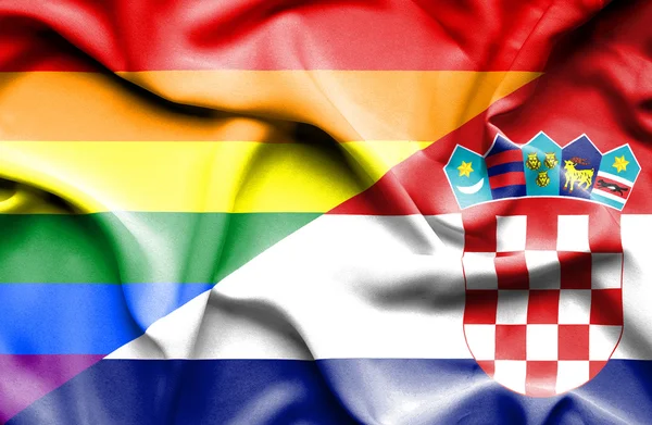 Drapeau de la Croatie et LGBT — Photo