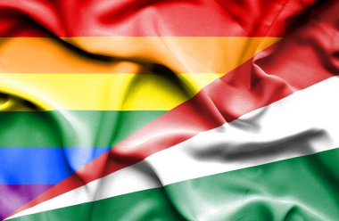 Seyşel Adaları ve Lgbt bayrağı sallayarak