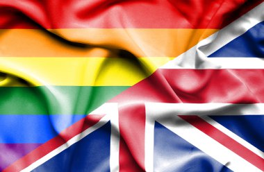 United veliahta ve Lgbt bayrağı sallayarak