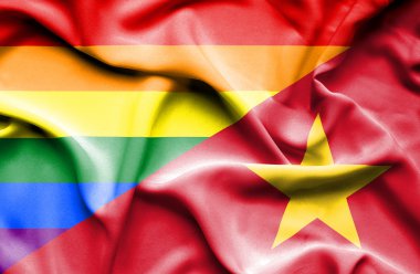 Vietnam ve gurur dalgalanan bayrak