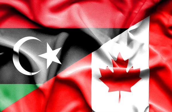 Drapeau du Canada et de la Libye — Photo