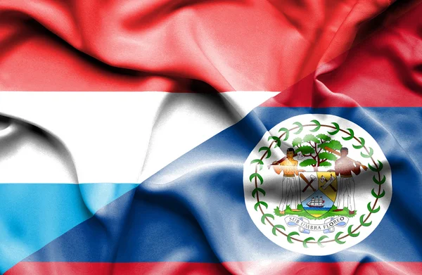 Bandera ondeante de Belice y Luxemburgo —  Fotos de Stock