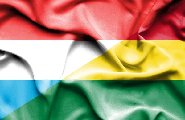 Bolivya ve Lüksemburg bayrağı sallayarak — Stok fotoğraf