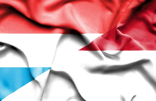 Bandeira da Indonésia e do Luxemburgo — Fotografia de Stock