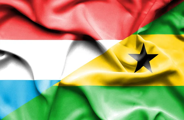 Bandera de Santo Tomé y Príncipe y Luxemburgo — Foto de Stock