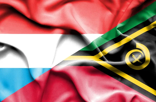 Bandera ondeante de Vanuatu y Luxemburgo — Foto de Stock