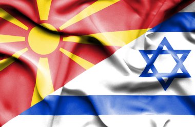 İsrail ve Makedonya Cumhuriyeti bayrağı sallayarak