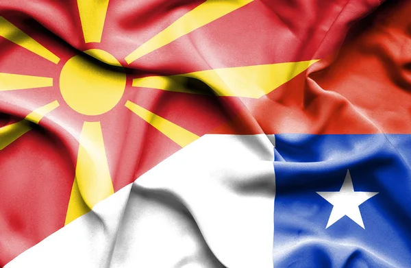 Флаг Чили и Македонии — стоковое фото