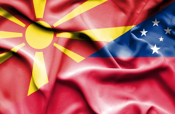 Флаг Самоа и Македонии — стоковое фото
