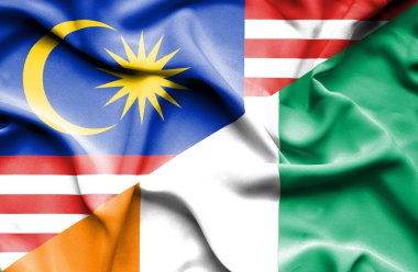 Fildişi Sahili ve Malezya bayrağı sallayarak