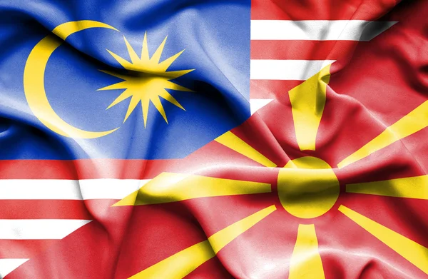 Bandeira da Macedónia e da Malásia — Fotografia de Stock